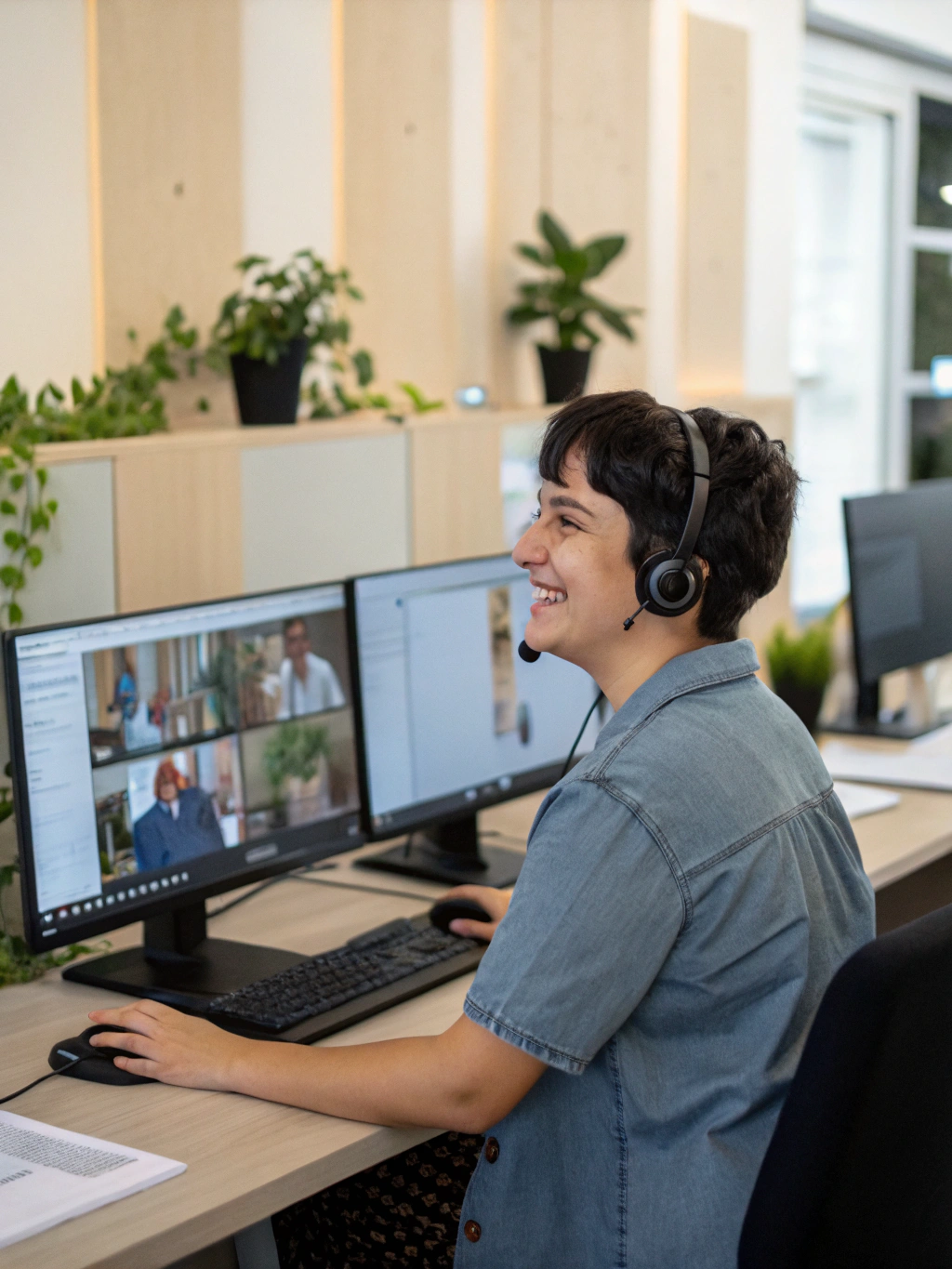 Friendly ByteWise technician helping a smiling customer